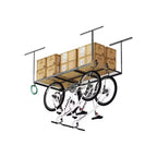 FLEXIMOUNTS OHK36B-E Rangement de garage suspendu au plafond 0,9 m x 1,8 m avec 8 crochets accessoires Noir