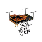 FLEXIMOUNTS OHK46B-E Support de rangement de garage suspendu 4'x6' avec 8 crochets accessoires noirs : Étagère en acier pour bacs de rangement, capacité de 204 kg