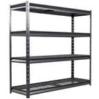 Atlas Shelving 4-Tier 77"x24"x72" 10000lbs Heavy Duty Steel Shelving Dark Gray: Adjustable Utility Storage, 2500lbs/Shelf Capacity