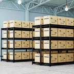 Rayonnage Atlas à 4 niveaux 195,6x61x182,9 cm 4536 kg, Rayonnage en acier robuste gris foncé : Rangement utilitaire réglable, capacité de 1134 kg/étagère