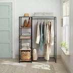 Armoire autoportante en métal noir avec bois naturel - Brightroom™