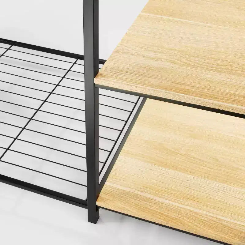 Armoire autoportante en métal noir avec bois naturel - Brightroom™