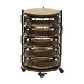 Farmhouse Metal Storage Cart Brown - Olivia & May: Utility Rolling Cart with 5 Drawers & 6 Shelves, Iron Construction