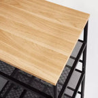Dessert de rangement étroite en métal avec plateau en bois noir - Brightroom™ : Chariot de service roulant avec roulettes et étagères fixes