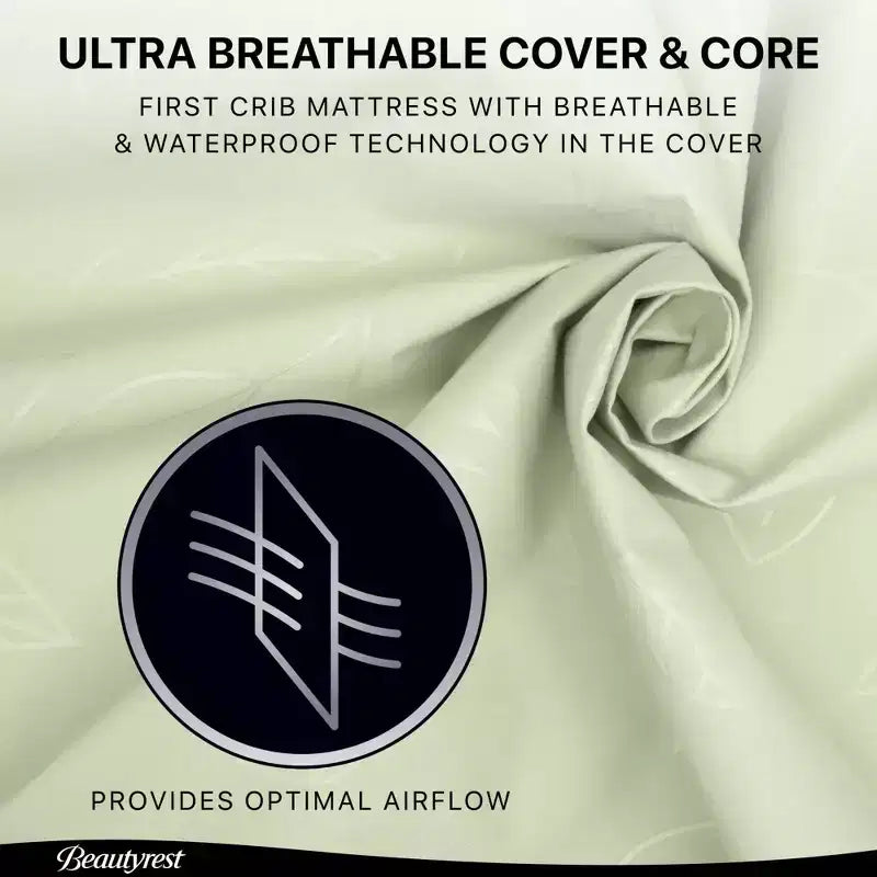 Matelas pour lit de bébé et tout-petit Beautyrest Silver PureAir à deux niveaux - Greenguard Gold - Blanc/Vert