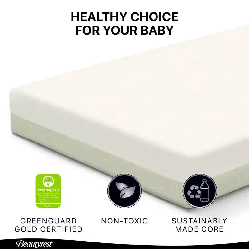 Matelas pour lit de bébé et tout-petit Beautyrest Silver PureAir à deux niveaux - Greenguard Gold - Blanc/Vert