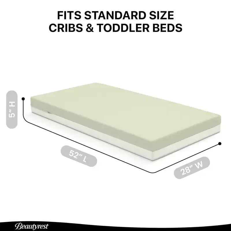 Matelas pour lit de bébé et tout-petit Beautyrest Silver PureAir à deux niveaux - Greenguard Gold - Blanc/Vert