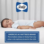 Matelas en mousse respirante Sealy Refresh pour lit de bébé 6" - Blanc : Côté ferme/Côté souple, Hypoallergénique, Housse imperméable