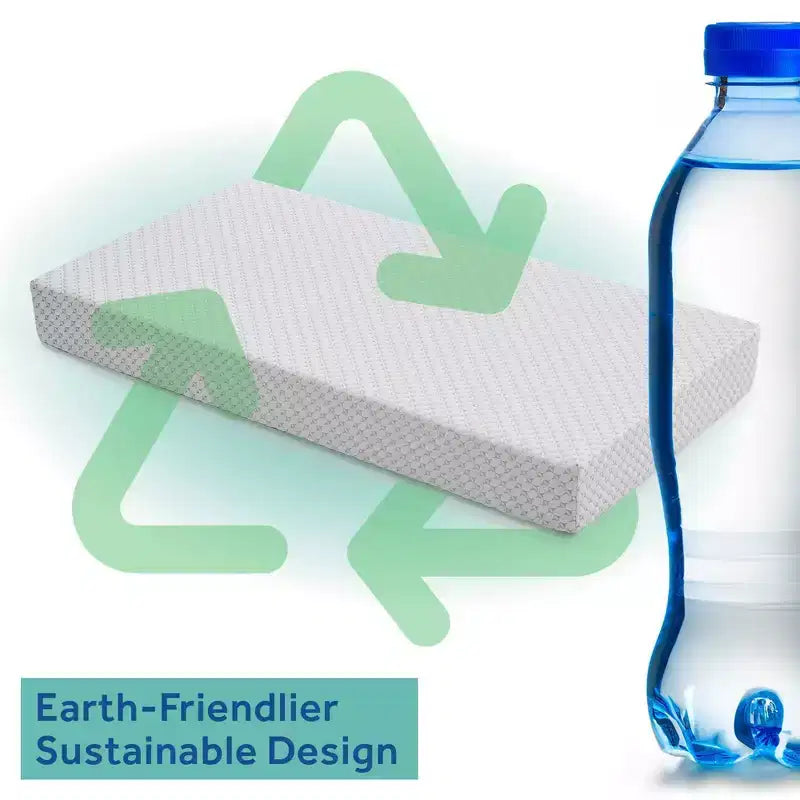 Matelas en mousse respirante Sealy Refresh pour lit de bébé 6" - Blanc : Côté ferme/Côté souple, Hypoallergénique, Housse imperméable