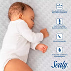 Matelas en mousse respirante Sealy Refresh pour lit de bébé 6" - Blanc : Côté ferme/Côté souple, Hypoallergénique, Housse imperméable