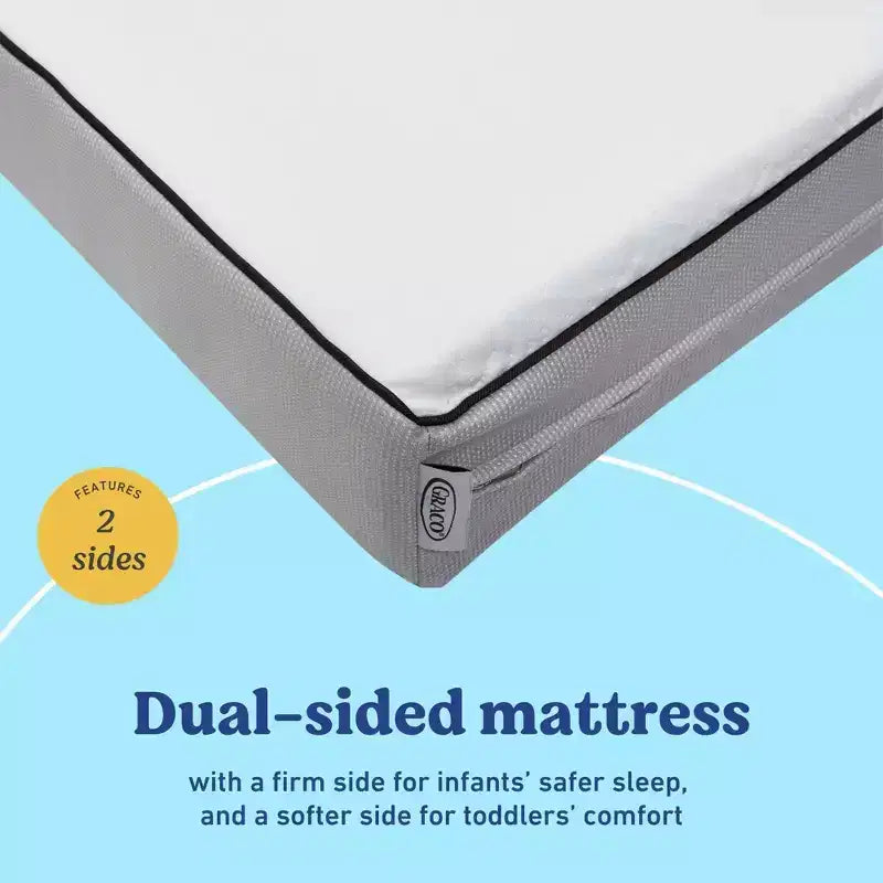 Matelas Graco Essentials 6 po double face pour lit de bébé et lit de tout-petit : Ferme, housse amovible imperméable, 8 lb