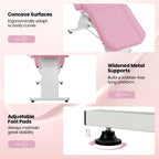 Costway Lit de massage 72" avec tabouret hydraulique et dossier réglable