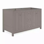 Meuble-lavabo de salle de bain Alaterre Furniture Williamsburg de 60 po à double vasque - Meuble autoportant sans plateau, gris