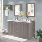 Meuble-lavabo de salle de bain Alaterre Furniture Williamsburg de 60 po à double vasque - Meuble autoportant sans plateau, gris