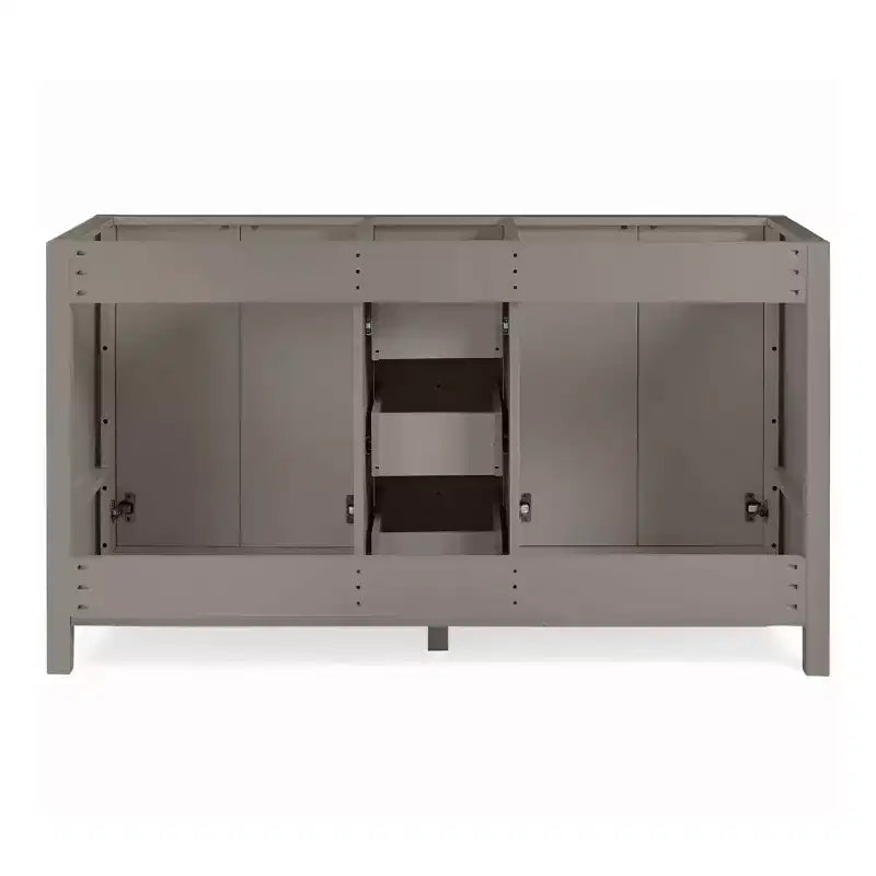 Meuble-lavabo de salle de bain Alaterre Furniture Williamsburg de 60 po à double vasque - Meuble autoportant sans plateau, gris