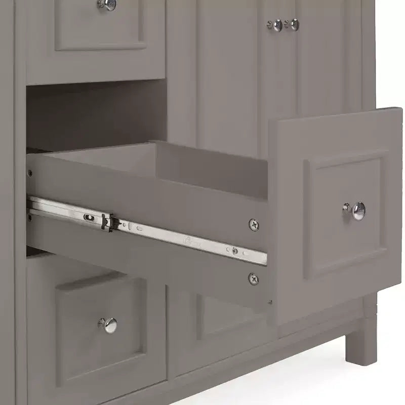 Meuble-lavabo de salle de bain Alaterre Furniture Williamsburg de 60 po à double vasque - Meuble autoportant sans plateau, gris