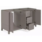 Meuble-lavabo de salle de bain Alaterre Furniture Williamsburg de 60 po à double vasque - Meuble autoportant sans plateau, gris