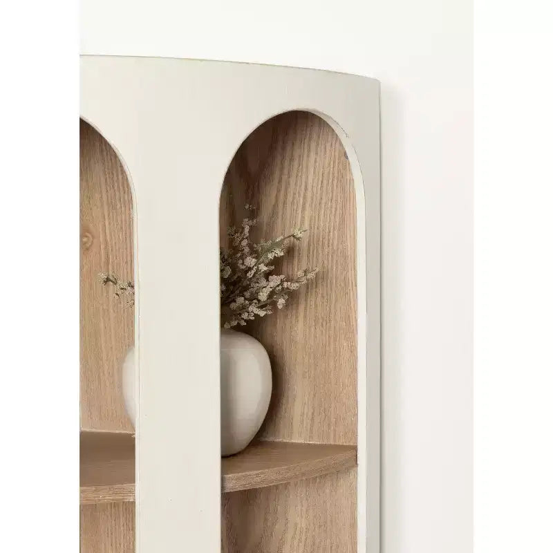Kate & Laurel All Things Decor Étagère d'angle Elloree 40,6 cm Blanc/Naturel