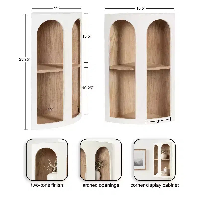 Kate & Laurel All Things Decor Étagère d'angle Elloree 40,6 cm Blanc/Naturel