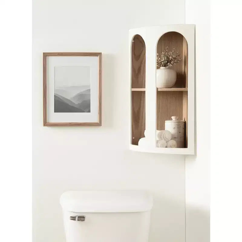 Kate & Laurel All Things Decor Étagère d'angle Elloree 40,6 cm Blanc/Naturel