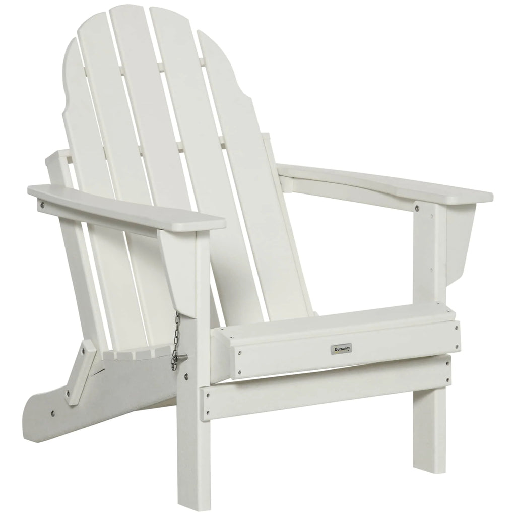 Chaise Outsunny Adirondack Pliante, Chaises de Plage Longues en Plastique HDPE Tout Temps pour Patio, Terrasse et Mobilier de Jardin