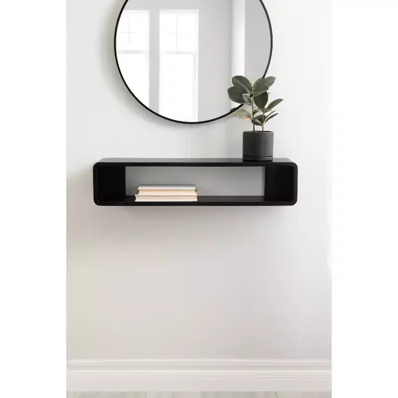 Kate & Laurel All Things Decor Étagère Murale Flottante Deguara Noire 76x18x18 cm