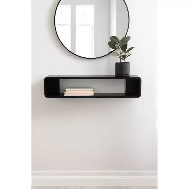 Kate & Laurel All Things Decor Étagère Murale Flottante Deguara Noire 76x18x18 cm