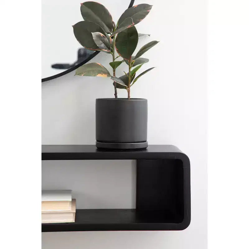 Kate & Laurel All Things Decor Étagère Murale Flottante Deguara Noire 76x18x18 cm