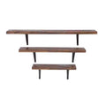 Set of 3 Wood Wall Shelves Brown - Olivia & May: Industrial Floating Shelf Decor, No Assembly Required