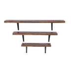 Set of 3 Wood Wall Shelves Brown - Olivia & May: Industrial Floating Shelf Decor, No Assembly Required
