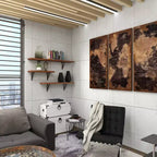 Lot de 3 étagères murales en bois marron – Olivia & May : Décoration murale flottante industrielle, aucun assemblage requis
