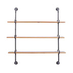 Mur en bois à 3 niveaux 38"x38" avec supports métalliques marron - Olivia & May : Style industriel, aucun assemblage requis