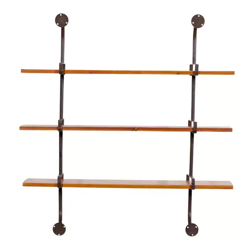 Mur en bois à 3 niveaux 38"x38" avec supports métalliques marron - Olivia & May : Style industriel, aucun assemblage requis