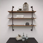 Mur en bois à 3 niveaux 38"x38" avec supports métalliques marron - Olivia & May : Style industriel, aucun assemblage requis