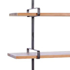 Mur en bois à 3 niveaux 38"x38" avec supports métalliques marron - Olivia & May : Style industriel, aucun assemblage requis
