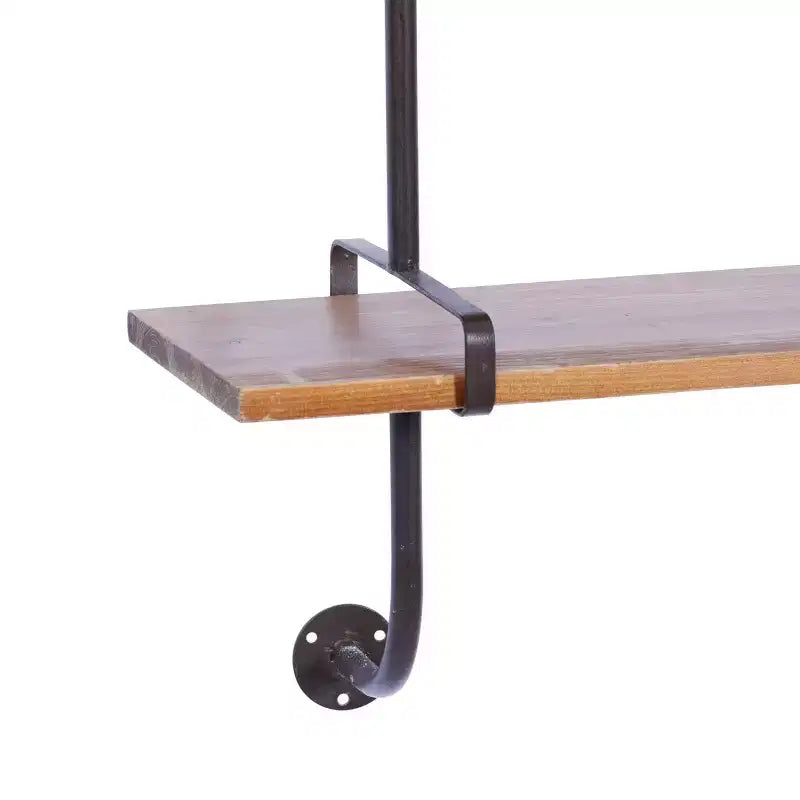 Mur en bois à 3 niveaux 38"x38" avec supports métalliques marron - Olivia & May : Style industriel, aucun assemblage requis