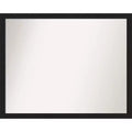 30" x 24" Non-Beveled Grace Brushed Metallic Black Narrow Wall Mirror - Amanti Art: Modern Rectangle, Polystyrene Frame