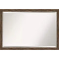 39" x 27" Regis Barnwood Narrow Framed Bathroom Vanity Wall Mirror Light Brown - Amanti Art: Beveled, Wall-Mounted