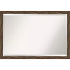 39" x 27" Regis Barnwood Narrow Framed Bathroom Vanity Wall Mirror Light Brown - Amanti Art: Beveled, Wall-Mounted