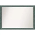 40"x28" Non-Beveled Upcycled Wood Bathroom Wall Mirror Teal/Gray - Amanti Art: Modern Rectangle, Wall Mount, Includes Hardware