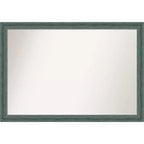 40"x28" Non-Beveled Upcycled Wood Bathroom Wall Mirror Teal/Gray - Amanti Art: Modern Rectangle, Wall Mount, Includes Hardware