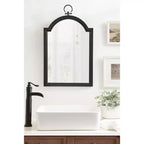 Kate & Laurel All Things Decor Miroir Mural Ohara Arch Noir 18"x30" : Style Traditionnel, Dessus Arrondi, Montage Mural