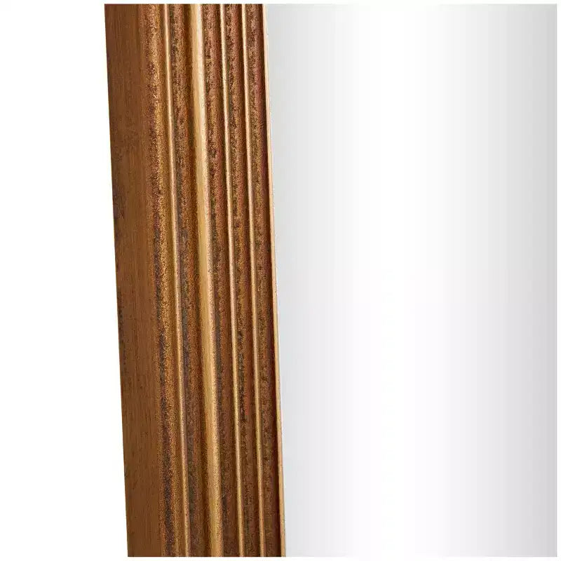Miroir mural ovale en bois 51 po x 22 po avec cadre sculpté dimensionnel brun – Olivia & May