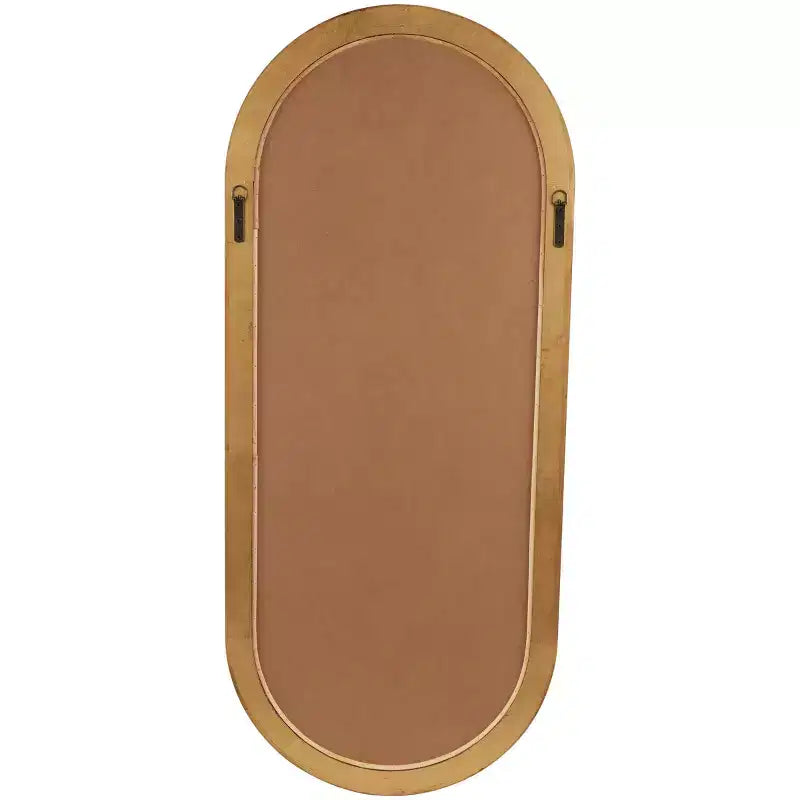 Miroir mural ovale en bois 51 po x 22 po avec cadre sculpté dimensionnel brun – Olivia & May