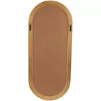 Miroir mural ovale en bois 51 po x 22 po avec cadre sculpté dimensionnel brun – Olivia & May