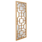 Miroir encadré Aldrich 46"x15.75" or antique Howard Elliott : Style moderne, fixation murale en MDF, aucun assemblage requis