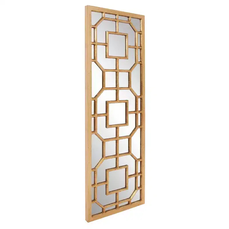 Miroir encadré Aldrich 46"x15.75" or antique Howard Elliott : Style moderne, fixation murale en MDF, aucun assemblage requis