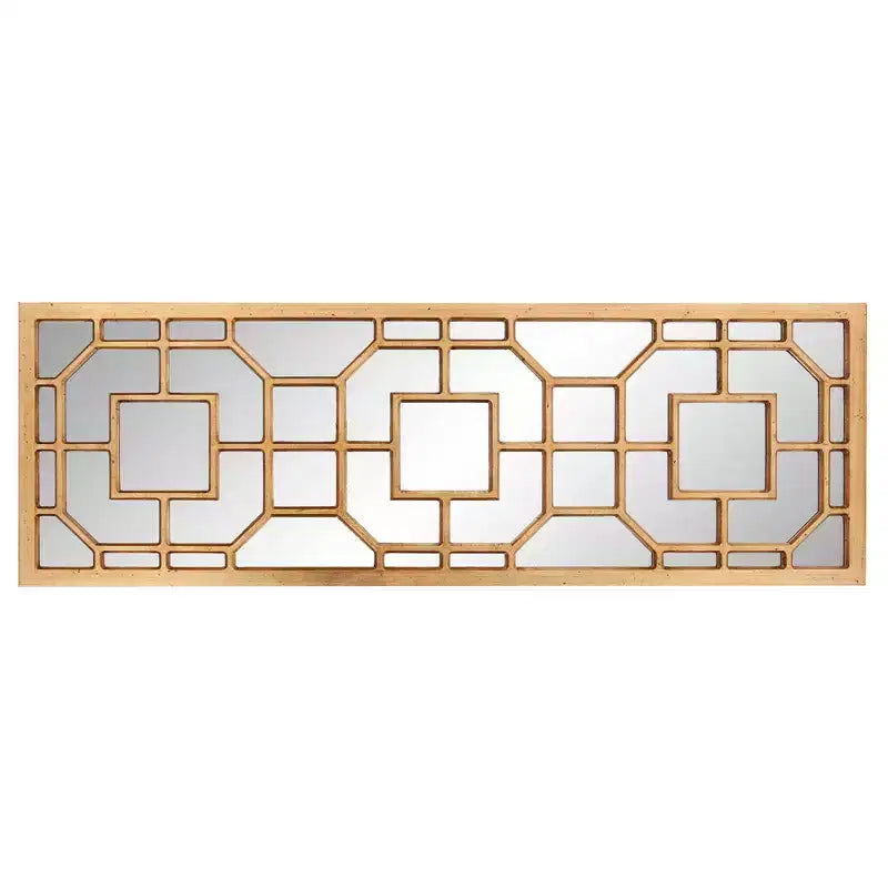 Miroir encadré Aldrich 46"x15.75" or antique Howard Elliott : Style moderne, fixation murale en MDF, aucun assemblage requis