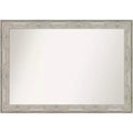 41" x 29" Non-Beveled Crackled Wall Mirror Metallic Silver, Modern Style - Amanti Art