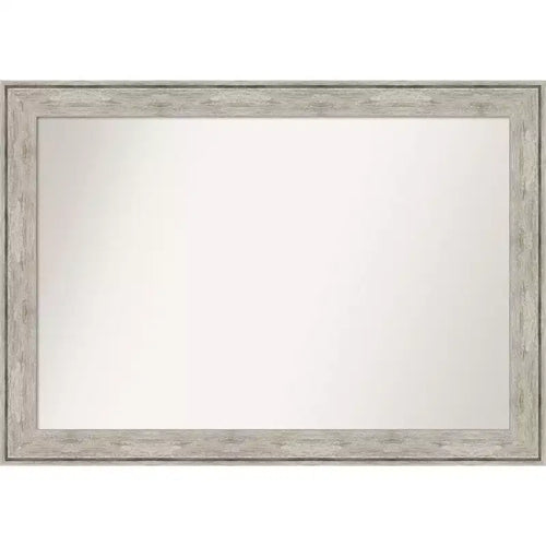 41" x 29" Non-Beveled Crackled Wall Mirror Metallic Silver, Modern Style - Amanti Art